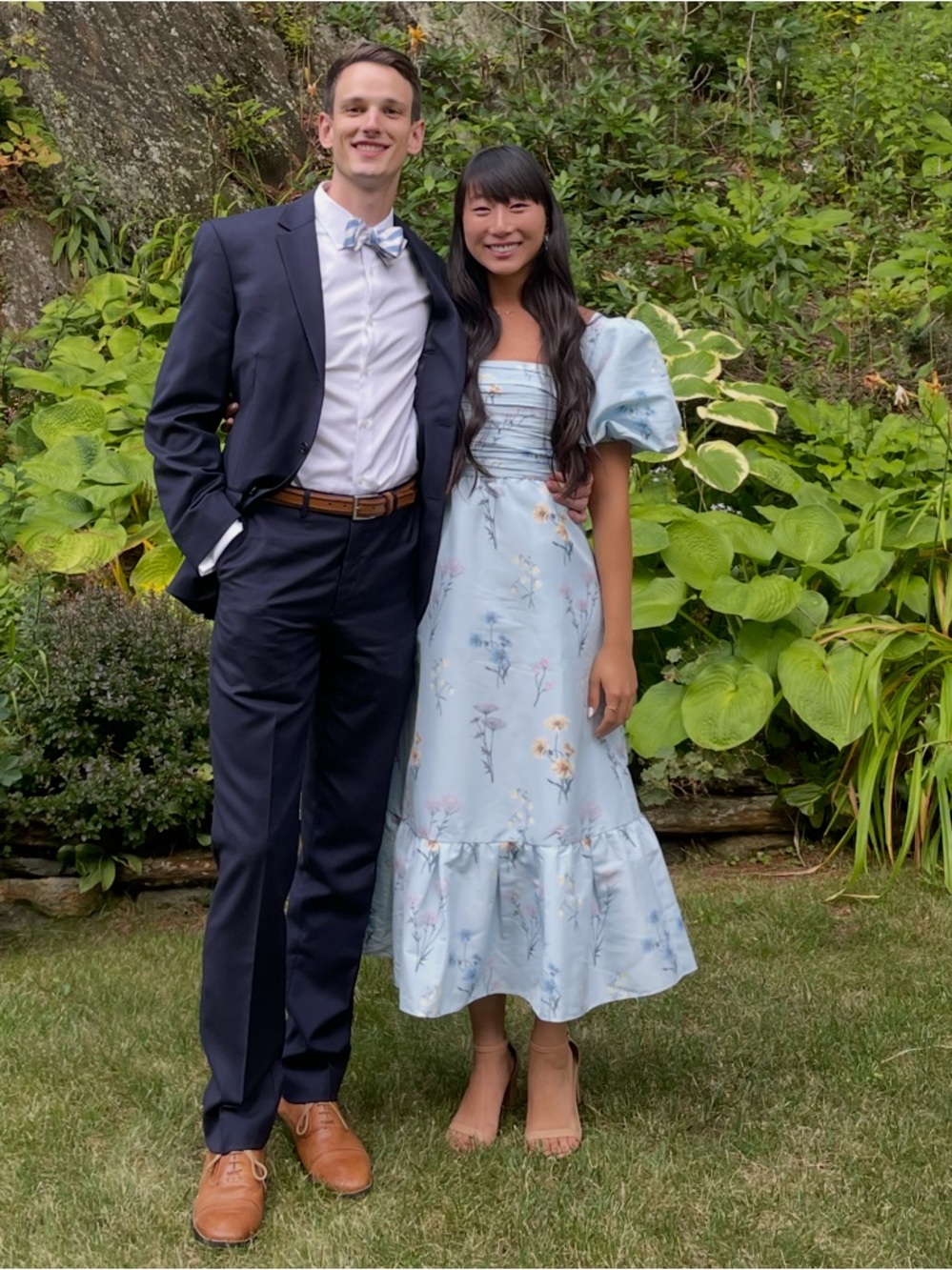 Self-Portrait Watercolor Blue Floral Taffeta Midi Dress